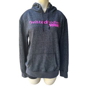 J America Black Hoodie‎ Sweatshirt Women's Medium Athletic Twisted Bodies Pocket